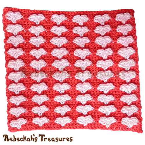 Free Sweetheart Kisses Coaster Crochet Pattern by Rebeckah’s Treasures! See it here: http://goo.gl/xbTQW9 #Hearts #Crochet #Valentines