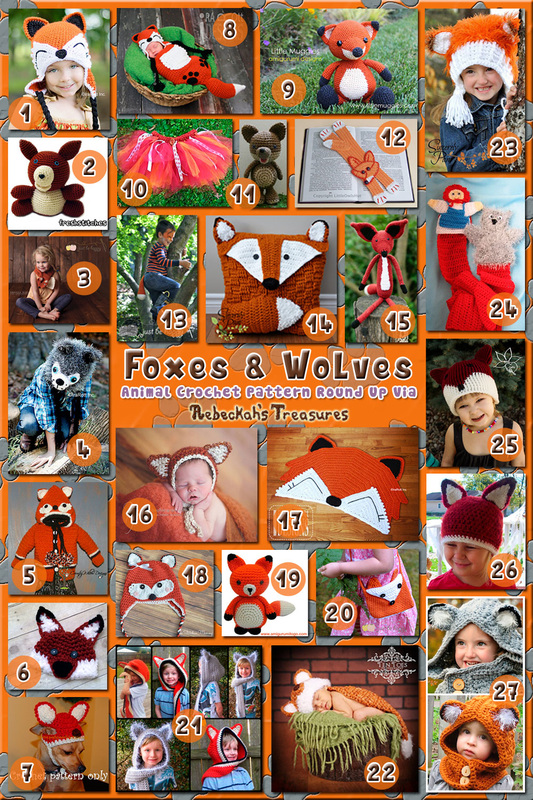 Foxes & Wolves - Animal Crochet Pattern Round Up via @beckastreasures