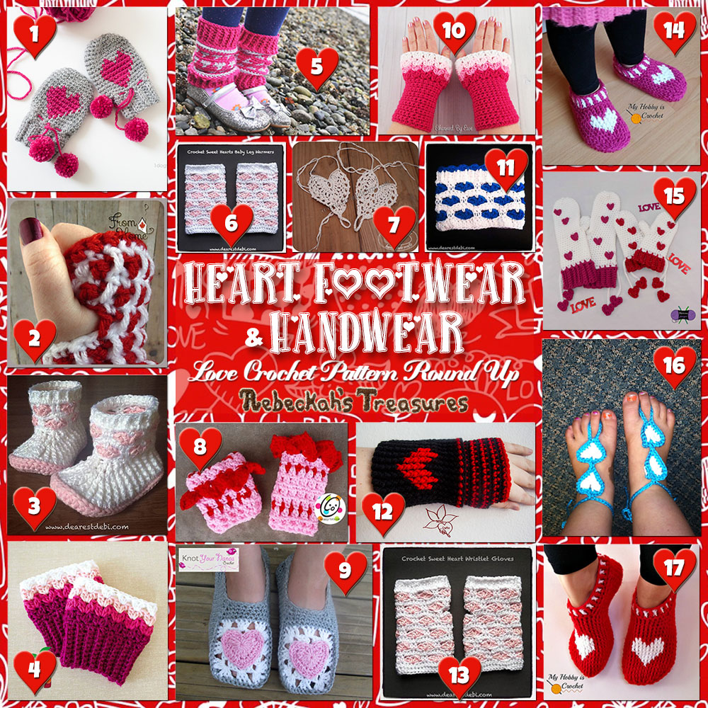 I Heart Hands & Feet! | A LOVE Round Up by @beckastreasures with & MORE! | Featuring 17 #Crochet #Patterns from 13 designers (12 #FREE + 5 Premium) | #hearts #kisses #valentines #love